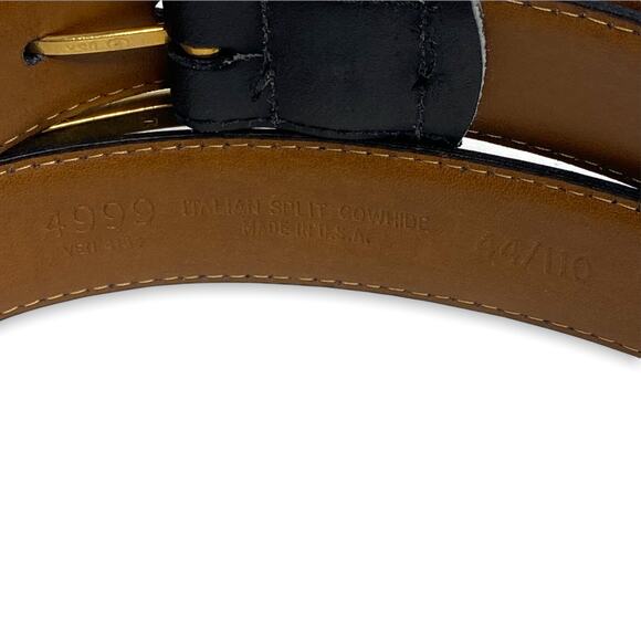 Men's Black Italian Spilt Cowhide Belt USA 44/110 - Picture 4 of 4